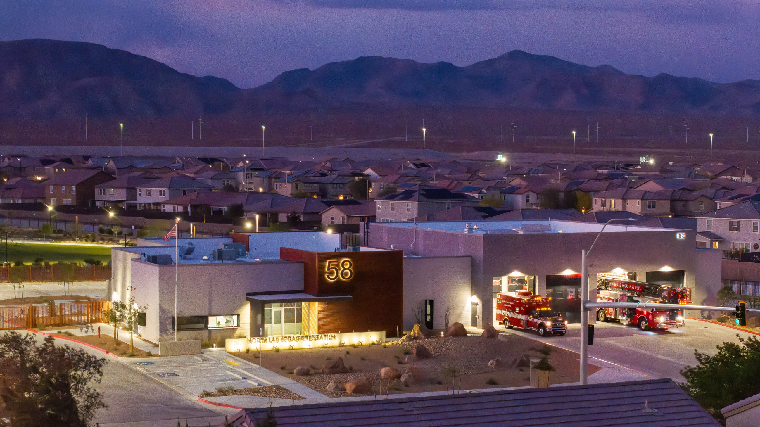 North Las Vegas Fire Station 58 aerial — portfolio frame 13